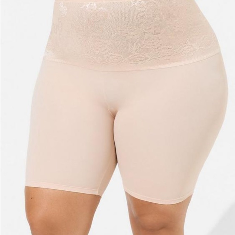 Elegant High-Waist Shapewear Shorts - Beige